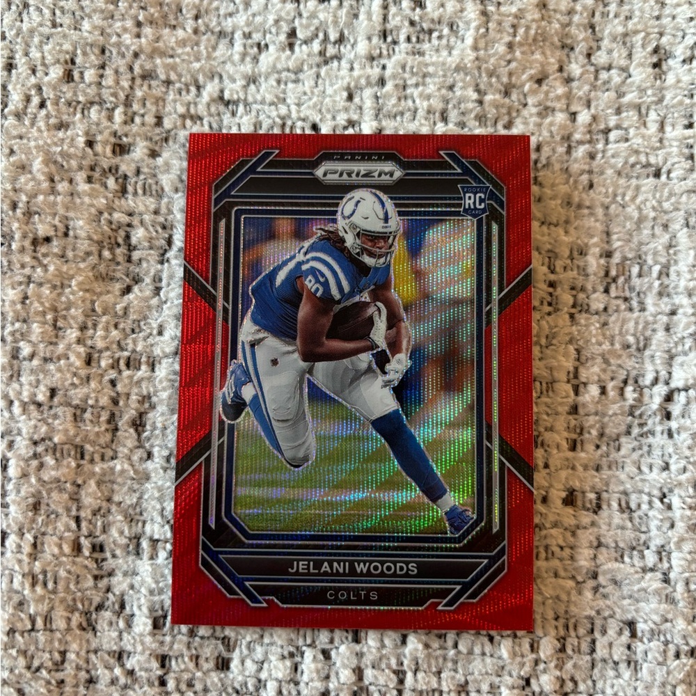 2022 Panini Prizm Rookie Red Wave Jelani Woods RC 137/149 Indianapolis Colts